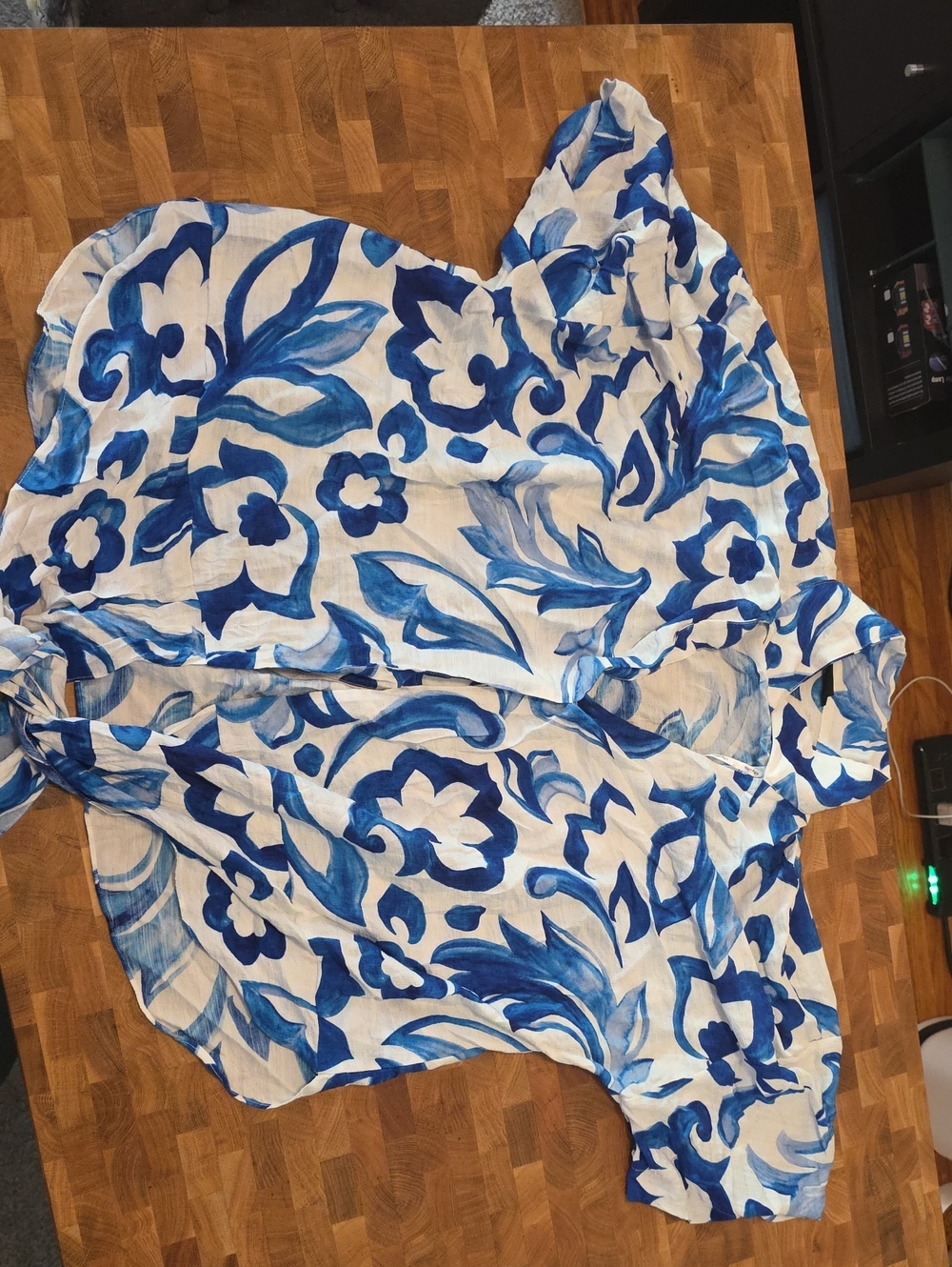City Chic Blue and White Floral Tunic